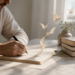 Do Escritor concept showing a writer’s desk with books, notes, and creative writing inspiration