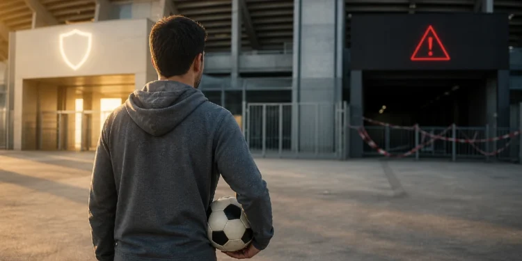Total Sportek safety check showing a sports fan reviewing online streaming risks on a secure browser